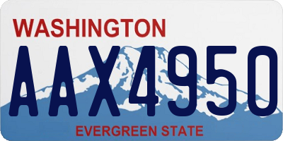 WA license plate AAX4950