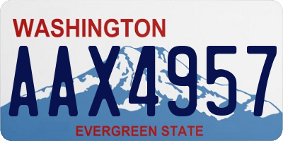 WA license plate AAX4957
