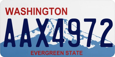 WA license plate AAX4972
