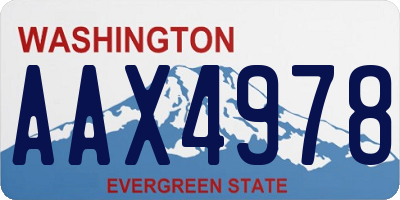WA license plate AAX4978