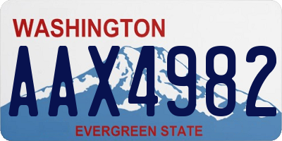 WA license plate AAX4982