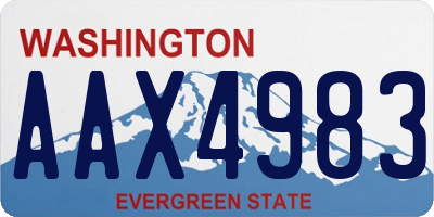 WA license plate AAX4983