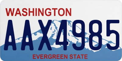 WA license plate AAX4985