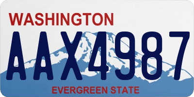 WA license plate AAX4987