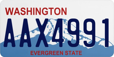 WA license plate AAX4991