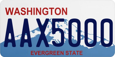 WA license plate AAX5000