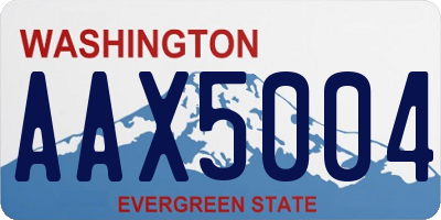 WA license plate AAX5004