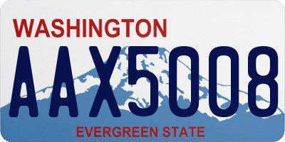 WA license plate AAX5008