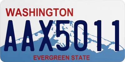 WA license plate AAX5011