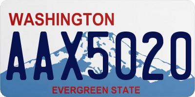 WA license plate AAX5020