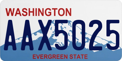 WA license plate AAX5025