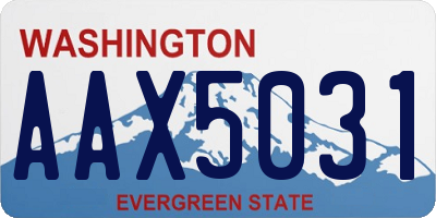 WA license plate AAX5031