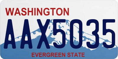 WA license plate AAX5035