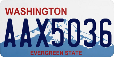 WA license plate AAX5036