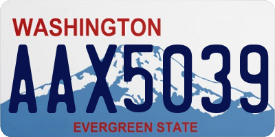 WA license plate AAX5039