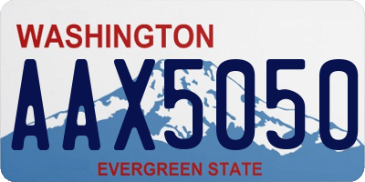 WA license plate AAX5050