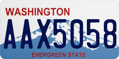 WA license plate AAX5058