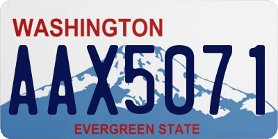 WA license plate AAX5071