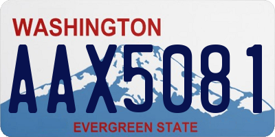 WA license plate AAX5081