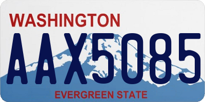 WA license plate AAX5085