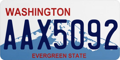 WA license plate AAX5092