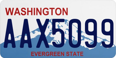 WA license plate AAX5099