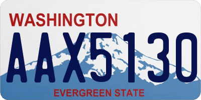 WA license plate AAX5130