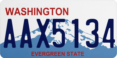 WA license plate AAX5134