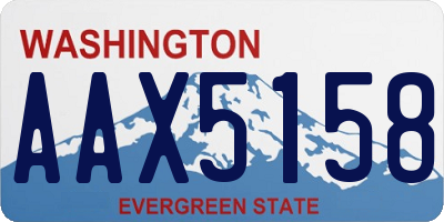 WA license plate AAX5158