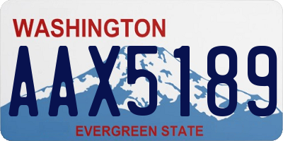 WA license plate AAX5189