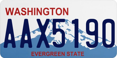 WA license plate AAX5190