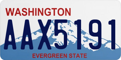 WA license plate AAX5191