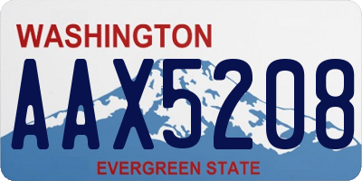 WA license plate AAX5208