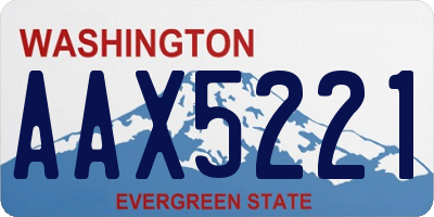 WA license plate AAX5221
