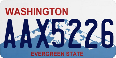 WA license plate AAX5226