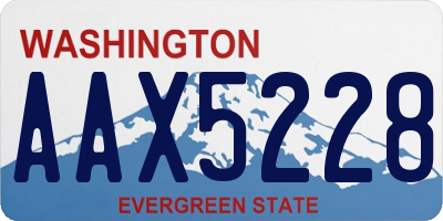 WA license plate AAX5228