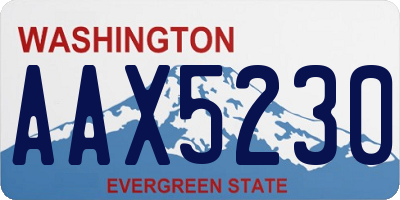 WA license plate AAX5230