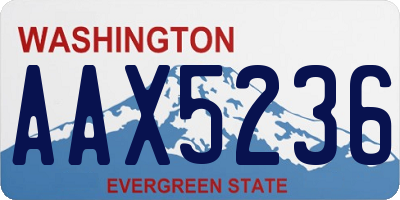WA license plate AAX5236