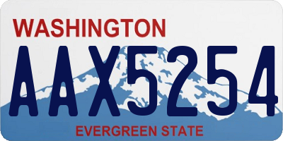 WA license plate AAX5254