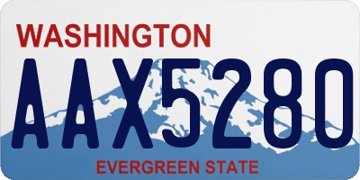 WA license plate AAX5280