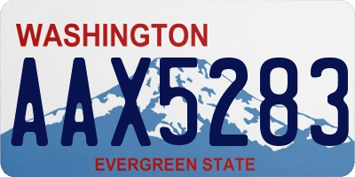 WA license plate AAX5283