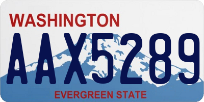 WA license plate AAX5289