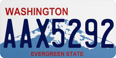 WA license plate AAX5292
