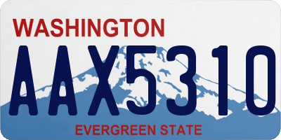 WA license plate AAX5310