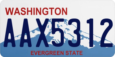 WA license plate AAX5312