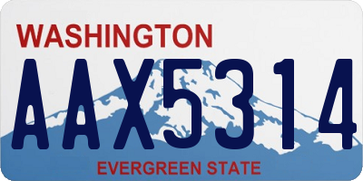 WA license plate AAX5314