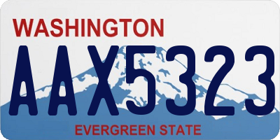 WA license plate AAX5323