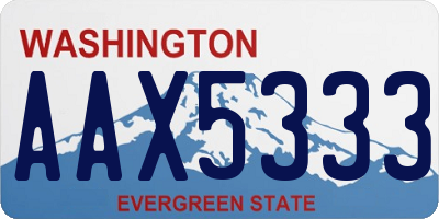 WA license plate AAX5333