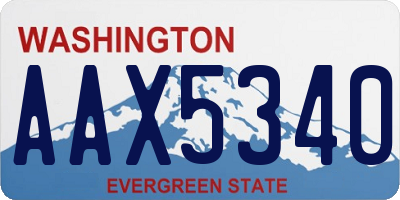 WA license plate AAX5340