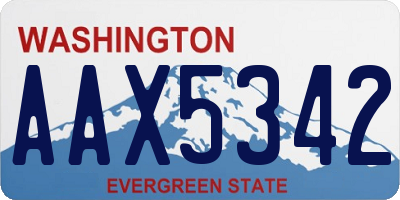 WA license plate AAX5342